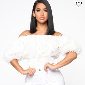 White off the shoulder top